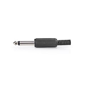 Nedis 6,3mm jack plug mono met trekontlasting zwart