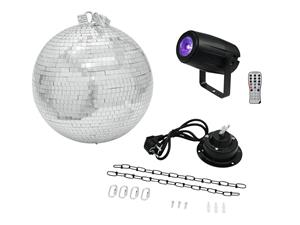 Eurolite LED Spiegelbolset Met motor, met LED-verlichting 30 cm