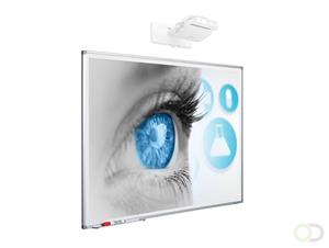 Smit Visual Projectiebord emailstaal mat wit, softline profiel 8mm voor pen projectoren, muurmontage