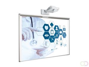 Smit Visual Projectiebord emailstaal mat wit (16:9), enkelvlaks, Softline 8mm profiel voor touch projectoren (o.a. Epson 1485Fi), muurmontag