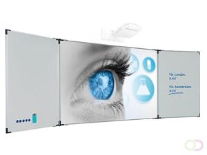 Smit Visual Projectiebord emailstaal mat wit (16:10), Extraflat profiel, 5-vlaks voor pen projector (o.a. Epson 685Wi), muurmontage