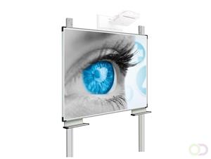 Smit Visual Projectiebord emailstaal mat wit (16:10), Extraflat profiel, enkelvlaks voor pen projector (o.a. Epson 685Wi), hoogteverstelbaar