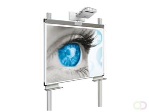 Smit Visual Projectiebord emailstaal mat wit (16:10), Extraflat profiel, enkelvlaks voor touch projector (o.a. Epson 695Wi), hoogteverstelba