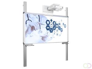 Smit Visual Projectiebord emailstaal mat wit (16:9), Extraflat profiel, enkelvlaks voor touch projector (o.a. Epson 1485Fi),  hoogteverstelb