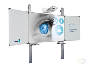 Smit Visual Projectiebord emailstaal mat wit (16:10), Extraflat profiel, 5-vlaks voor pen projector (o.a. Epson 685Wi), hoogteverstelbaar, o