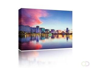 Sound Art Canvas + Bluetooth Speaker City Reflection At Sunset