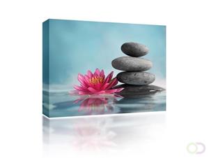 Sound Art Canvas + Bluetooth Speaker Lotus Flowers And Rocks