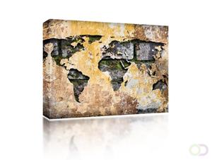 Sound Art Canvas + Bluetooth Speaker Antique World Map