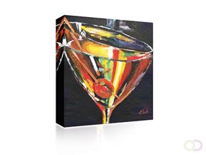 Sound Art Canvas + Bluetooth Speaker Abstract Cocktail Glass
