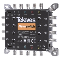 televes MS58C Nevoswitch Multischalter - Sehr kompakt, flexibel und mit einem Gussgehäuse hergestellt - Geringer Stromverbrauch, dadurch ökonomischer Betrieb (Receiverpowered) - Ein 12dB-Peg
