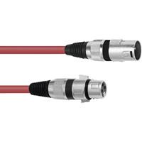 omnitronic XLR Verbindungskabel [1x XLR-Stecker 3 polig - 1x XLR-Buchse 3 polig] 3.00m Rot