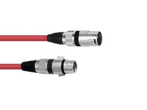 omnitronic XLR Verbindungskabel [1x XLR-Stecker 3 polig - 1x XLR-Buchse 3 polig] 3.00m Rot