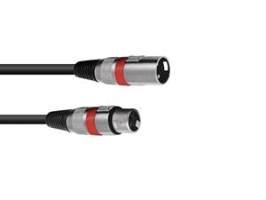 Omnitronic 30220401 XLR Verbindungskabel [1x XLR-Stecker 3 polig - 1x XLR-Buchse 3 polig] 0.50m Schw