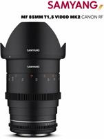 Samyang MF 85mm T1,5 VDSLR MK2 Objektiv für Canon RF (77 mm Filtergewinde, Vollformat / APS-C Sensor)