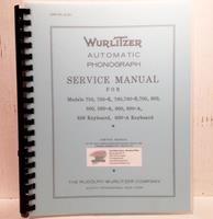 Service Manual for Wurlitzer 750, 750-E, 780, 780-E, 700, 800, 500, 500-A, 600, 600-A, 600 Keyboard