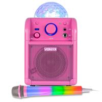 Vonyx SBS50P karaoke set met Bluetooth en LED karaoke microfoon - Roze