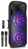Fenton FT215LED 1600W Active Mobile 2x15" Speaker with Built-In LED Show