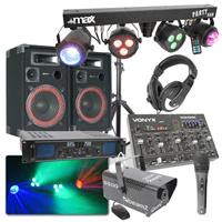 MAX Complete 700W DJ Bluetooth Disco Set met Geluid, Licht en Rook