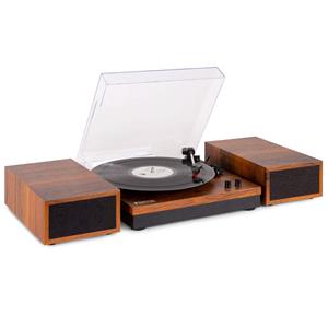 Fenton RP165 stereo platenspeler met Bluetooth en speakers - Hout