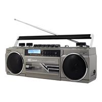 Soundmaster SRR70TI Draagbare cassettespeler MP3 Opnamefunctie, Incl. microfoon, Wekfunctie Grijs