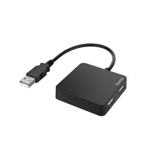 Hama USB 2.0-hub 4 poorten Zwart