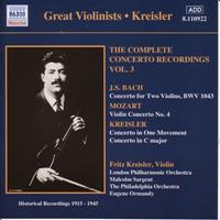 Naxos Historical Bach.Mozart.Kreisler:Violin Co - Kreisler-fritz/sargent/ormandy