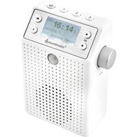 soundmaster DAB60WE Stopcontactradio DAB+, FM Bluetooth, DAB+, FM, USB Handsfreefunctie, Incl. microfoon, Spatwaterbestendig, Wekfunctie, Herlaadbaar Wit