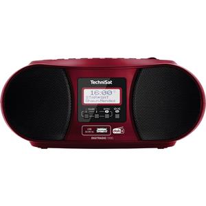 TechniSat DIGITRADIO 1990 Radio/CD-speler DAB+, VHF (FM) AUX, Bluetooth, CD, DAB+, FM, USB Accu laadfunctie, Wekfunctie Rood