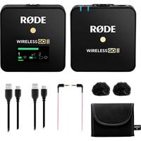RODE Microphones Wireless GO II SINGLE Dasspeld Spraakmicrofoon Zendmethode:Draadloos, USB Incl. tas, Incl. windkap, Incl. kabel