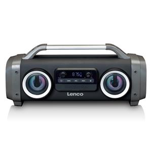 Lenco Splashproof Bluetooth Speaker Fm Radio Usb En Sd Met Licht Effecten  Spr-100bk Zwart