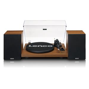 Lenco Platenspeler Met Ingebouwde Versterker En Bluetooth Plus 2 Externe Speakers  Ls-480wd Hout