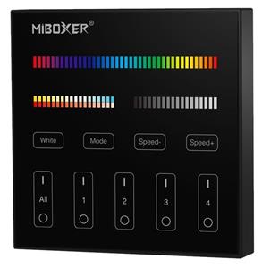 Mi-Light Miboxer mart Touch Wandbediening - Rgb+cct - 4 Zone at Zwart