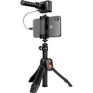 IK Multimedia iRig Mic Video Bundle Statief Smartphone microfoon Zendmethode:Kabelgebonden Incl. standaard, Incl. windkap