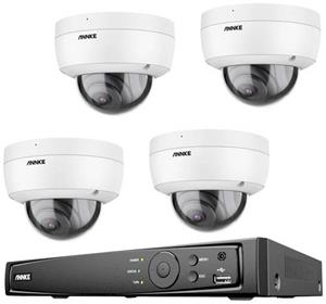 Annke N48PAW+I91BN*4+2T IP-Bewakingscameraset LAN 8-kanaals Met 4 cameras 3840 x 2160 Pixel