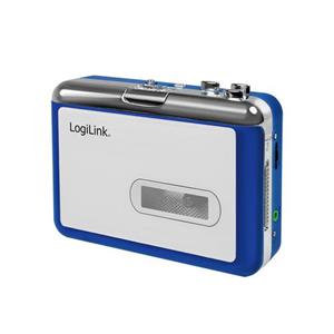 LogiLink UA0393 Draagbare cassettespeler Blue, Zilver