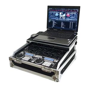 Flightcase voor 19 inch mixer met laptop plateau