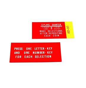 Fiftiesstore Seeburg 100G/W Instructie Kaartjes Set (Plexi)