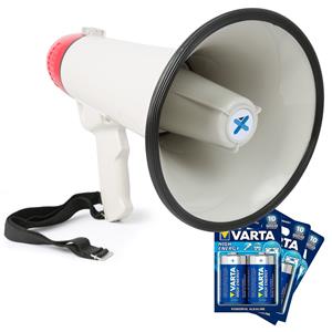 Vonyx megafoon MEG040 met sirene, batterijen en afneembare microfoon -