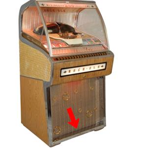 Fiftiesstore Rock-Ola 1455 Voetplaat