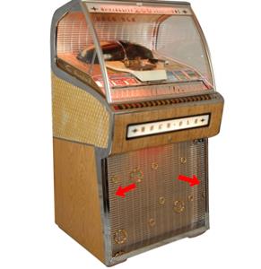 Fiftiesstore Rock-Ola 1455 Zijstijlen Voor Grille (Set)