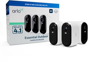 ARLO ESSENTIAL2 2K OUTDOOR CAMERA 3-PACK VMC3350-100EUS IP-Bewakingscameraset WiFi Met 3 cameras 2688 x 1520 Pixel