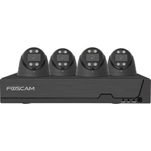 Foscam FNA108E-T4-2T black LAN IP-Überwachungskamera-Set 8-Kanal mit 4 Kameras 3840 x 2160 Pixel