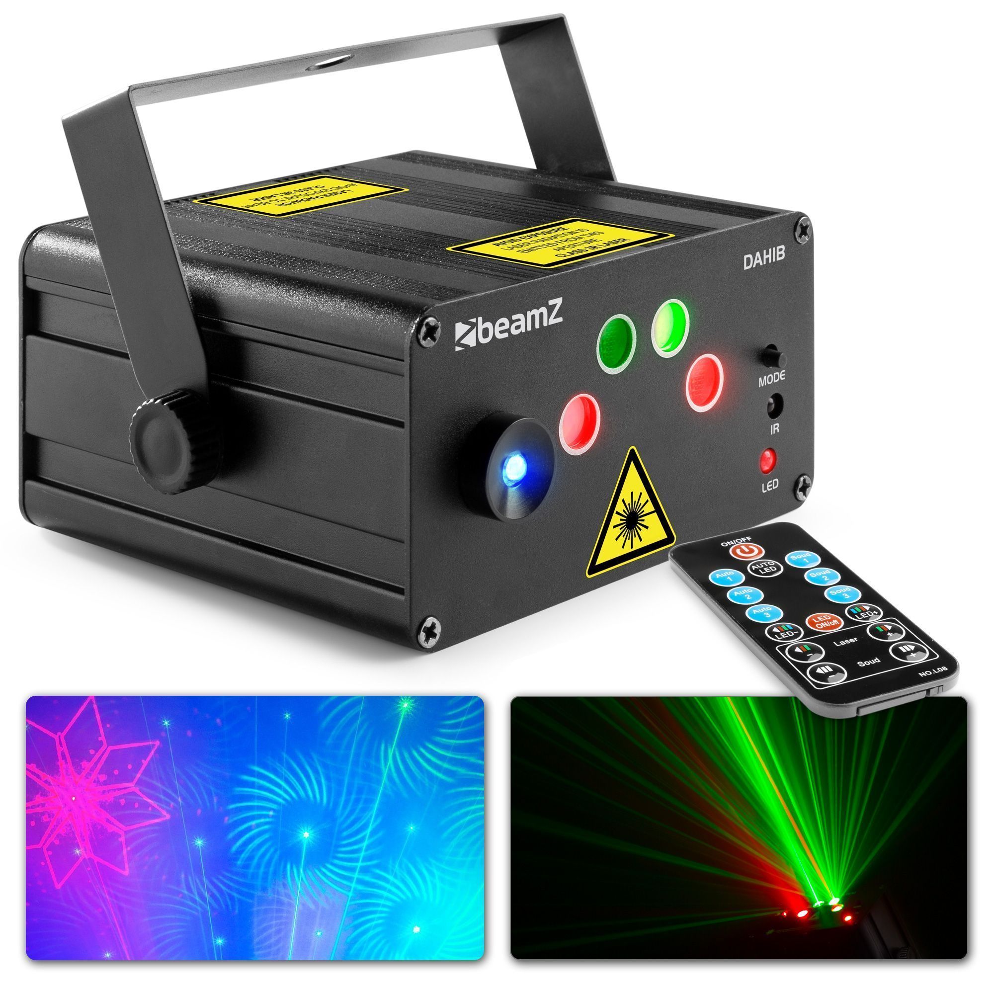 BeamZ Retourdeal -  Dahib disco laser met 2 lasers en felle blauwe LED