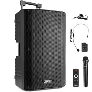 Vonyx VSA700-BP portable speaker met Bluetooth en draadloze microfoon