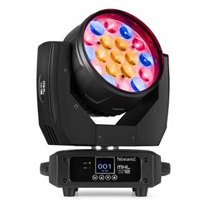 BeamZ Professional BeamZ MHL1912 wash moving head met 19x 12W LED's, zoom, 3 LED zones,