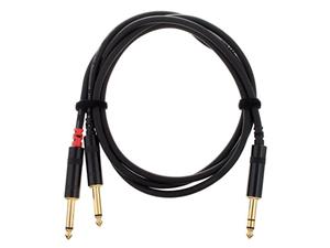 Cordial Audio Y-Kabel [1x Klinkenstecker 6.35mm - 2x Klinkenstecker 6.35 mm] 3.00m Schwarz