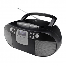 Soundmaster SCD7800SW Kassettenradio DAB+, UKW AUX, CD, Kassette, USB Weckfunktion Schwarz