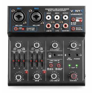 Vonyx Retourdeal -  VMM401 USB mixer - 4-kanaals mengpaneel met