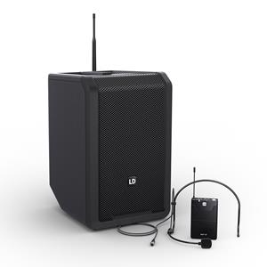 LD Systems ANNY 8 BPH B6 mobiele accu speaker met mixer en 1x headset microfoon incl. bodypack