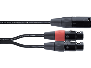 Cordial EY 0,3 MFF XLR Y-adapter [1x XLR-stekker 3-polig - 2x XLR-bus 3-polig] 0.30 m Zwart